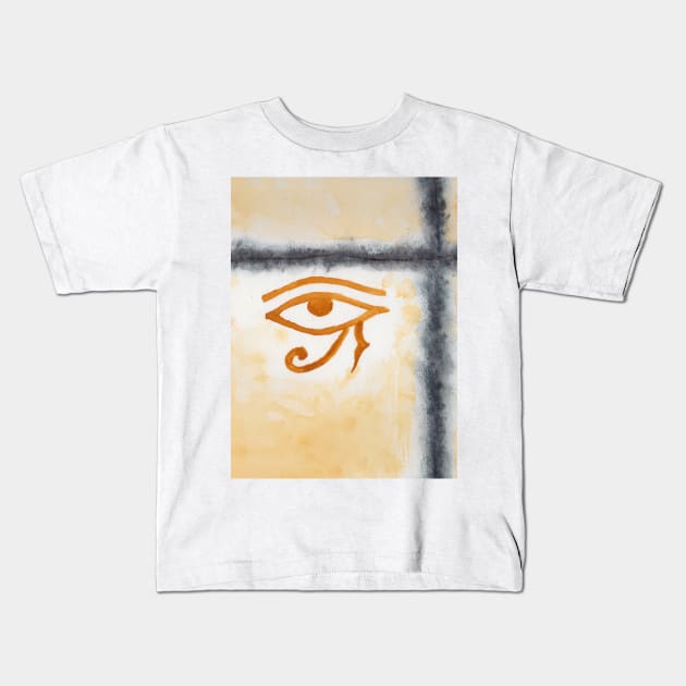 Eye of Horus Kids T-Shirt by lindaursin